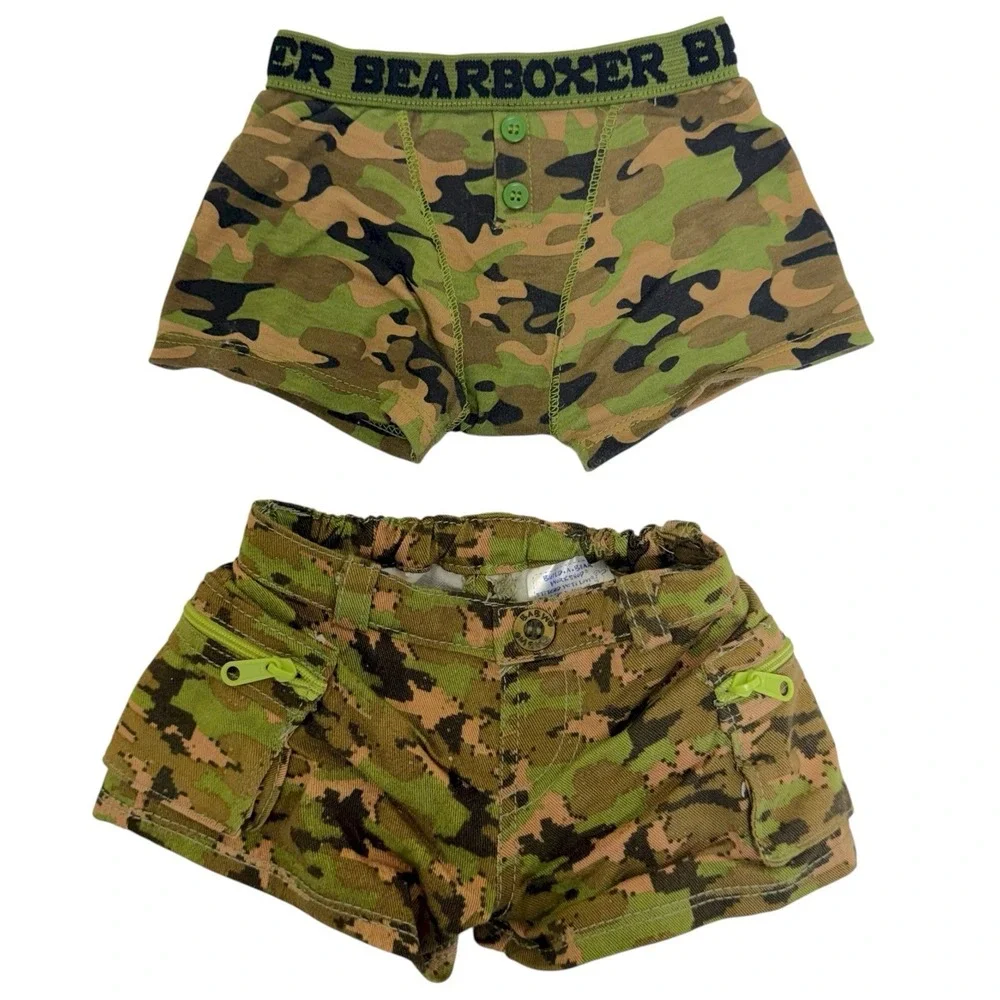Build-A-Bear Army Military Pants & Bear Boxer Camo Uniform‎ Costume Teddy Bear